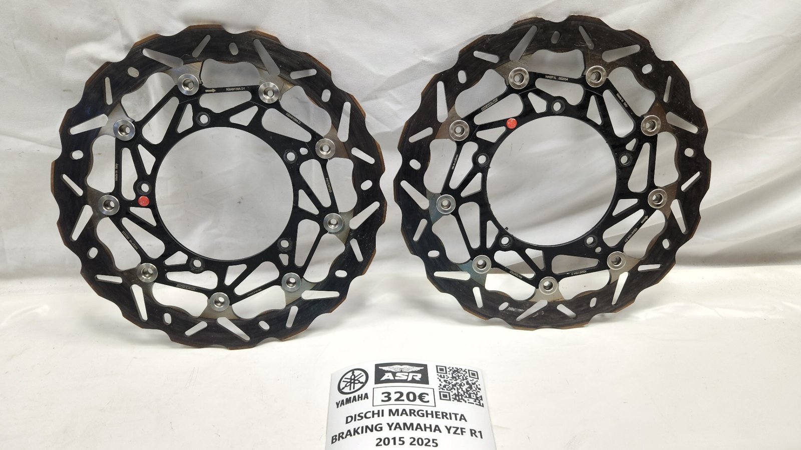 COPPIA DISCHI MARGHERITA BRAKING YAMAHA YZF R1 2015 2025 - immagine 2