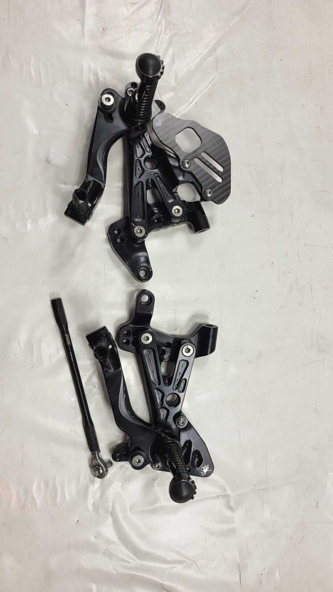 COPPIA PEDANE RACING SPIDER PER DUCATI PANIGALE V4 V4S V4R EVO MODEL BLACK - immagine 2