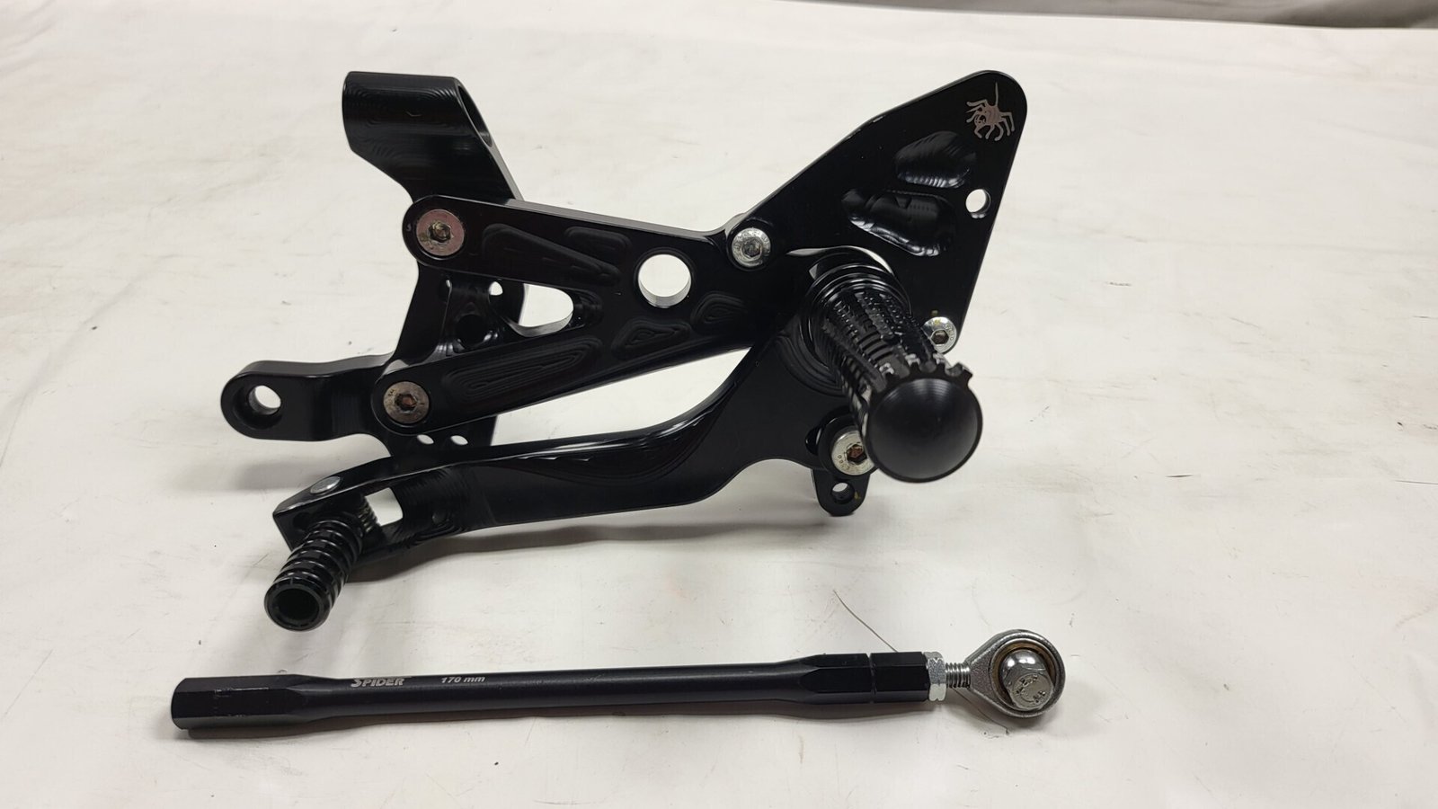 COPPIA PEDANE RACING SPIDER PER DUCATI PANIGALE V4 V4S V4R EVO MODEL BLACK - immagine 3